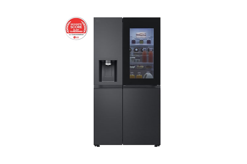 Vooraanzicht van 628L Amerikaanse koelkast Zwart | Door-in-Door™ | DoorCooling+™ | UVnano™ | LG NL GSXE90EVDD